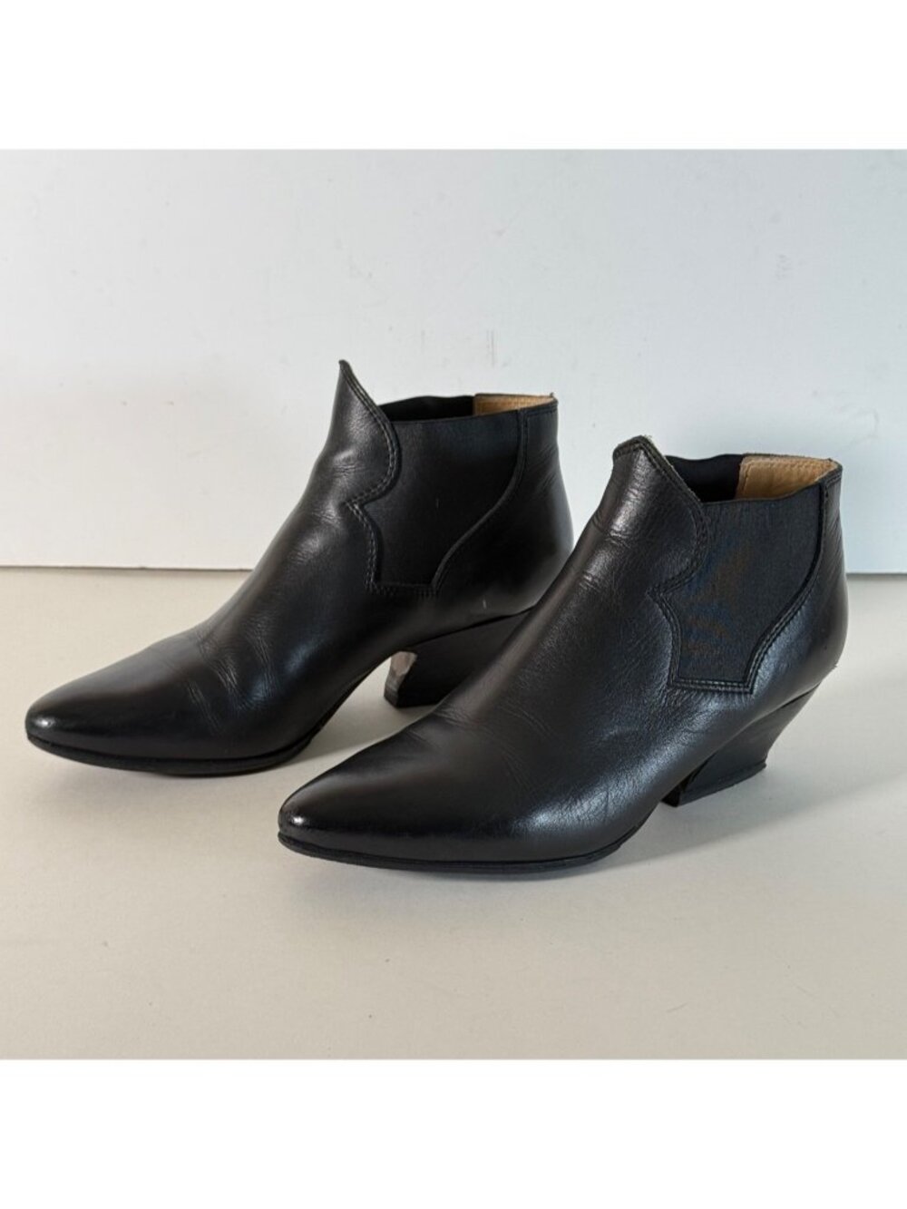 Acne Studios Women's Ankle Boots Pointed Toe Black Leather Made in Italy